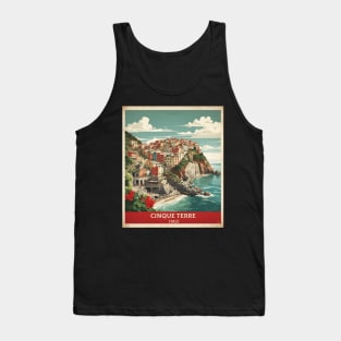 Cinque Terre Italy Vintage Tourism Travel Poster Tank Top